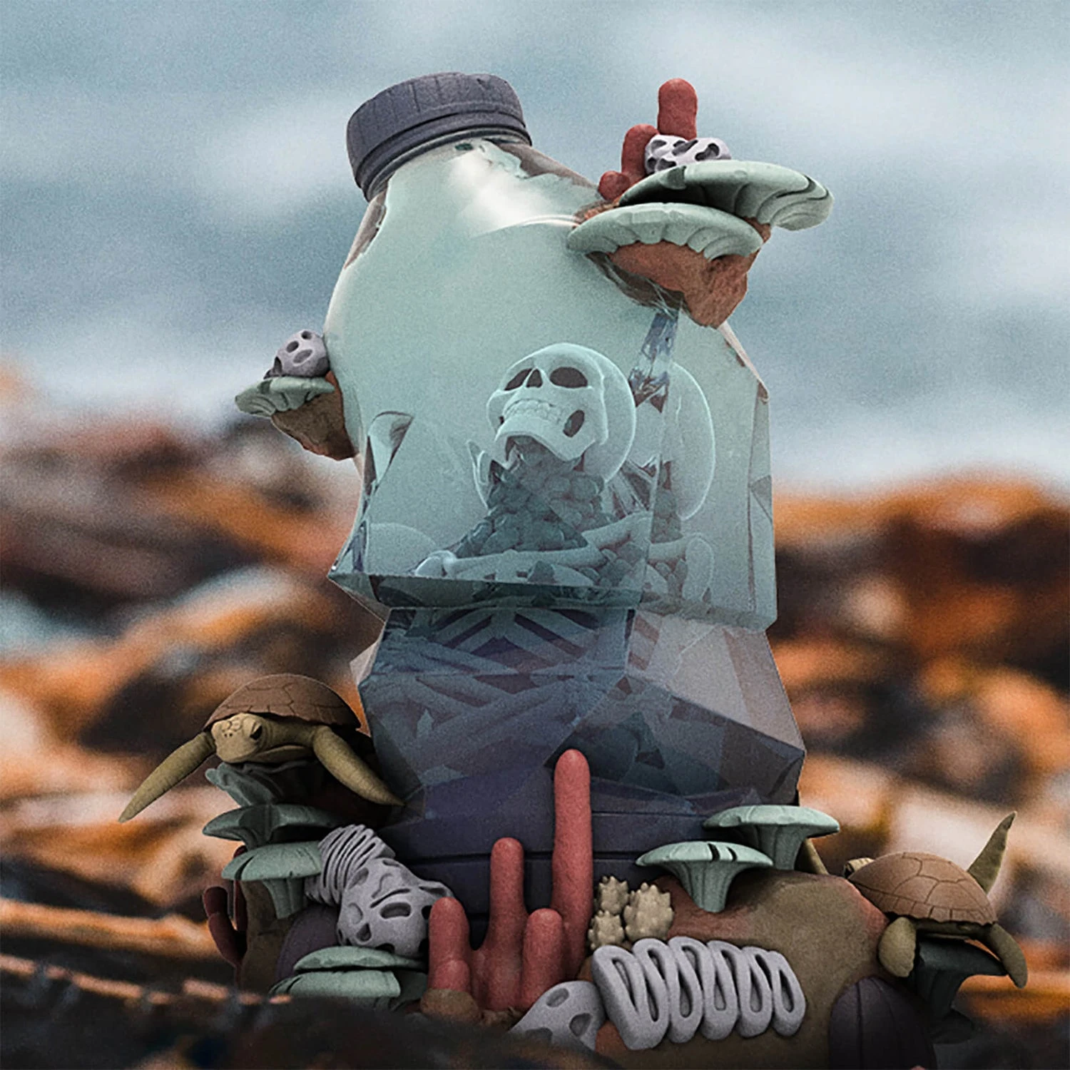 Mighty Jaxx Message In A Bottle By Kerby Rosanes 8" Polystone Art Toy 4 Mighty Jaxx Message In A Bottle By Kerby Rosanes 8" Polystone Art Toy - Image 2